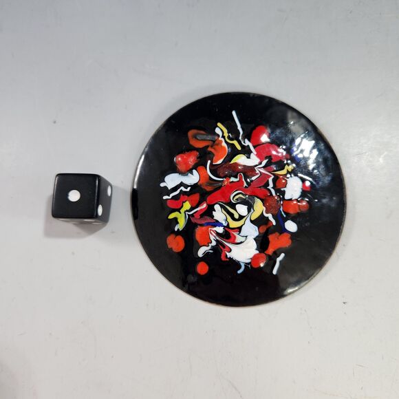 Large VTG Copper Enamel Brooch Pin Modernist Abstract Style Artist Made MCM - Picture 3 of 8